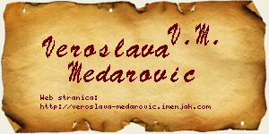 Veroslava Medarović vizit kartica